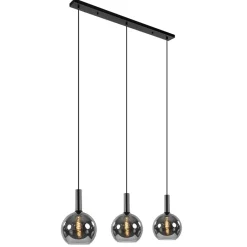Trendy hanglamp met smoke/titanium glazen bollen>Straluma Online