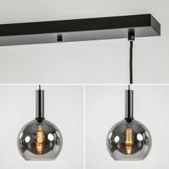 Trendy hanglamp met smoke/titanium glazen bollen><noscript><img width=
