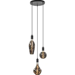 Trendy 3-lichts hanglamp mat zwart exclusief lichtbron>Straluma