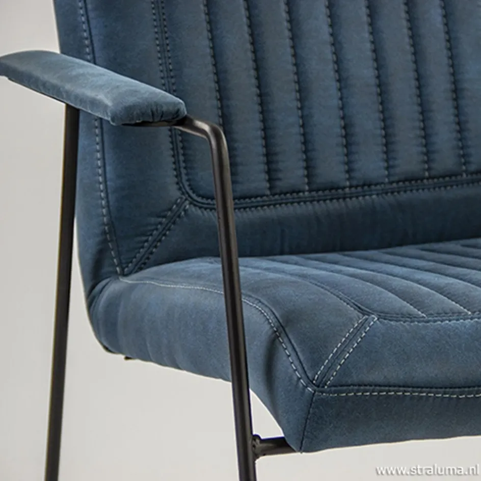 Trendy moderne eetkamerstoel metaal/stof>Straluma