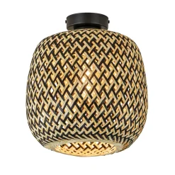 Trendy plafondlamp bamboe naturel/zwart>Straluma Clearance