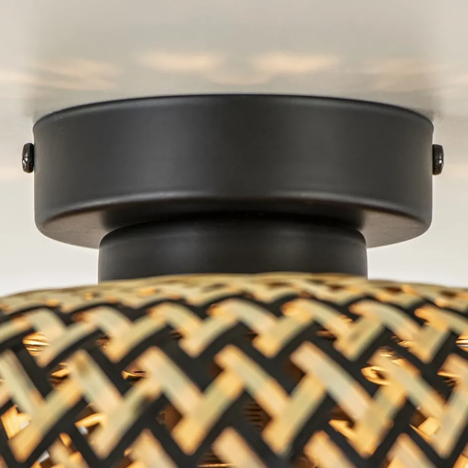 Trendy plafondlamp bamboe naturel/zwart>Straluma Clearance