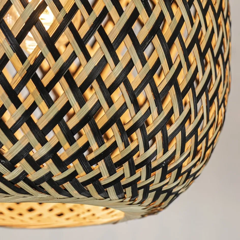 Trendy plafondlamp bamboe naturel/zwart>Straluma Clearance