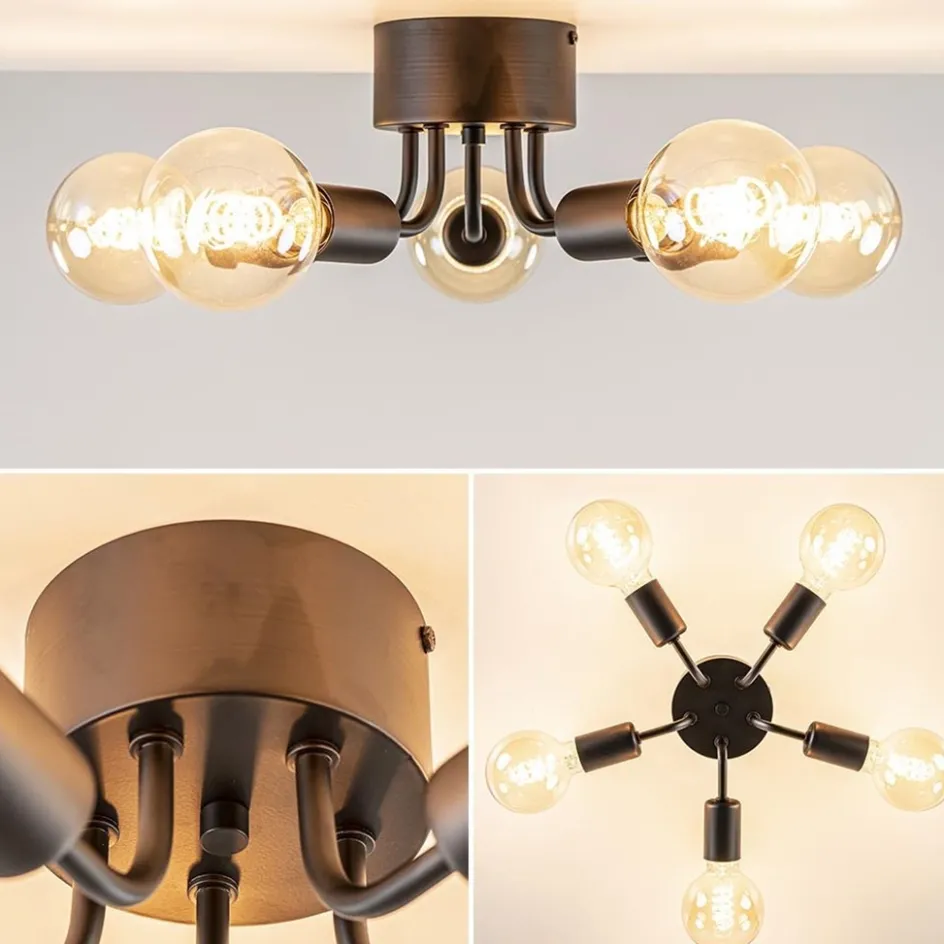 Trendy plafondlamp mat zwart exclusief lichtbron>Straluma Hot