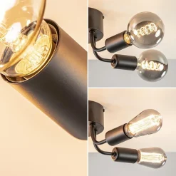 Trendy plafondlamp mat zwart exclusief lichtbron><noscript><img width=