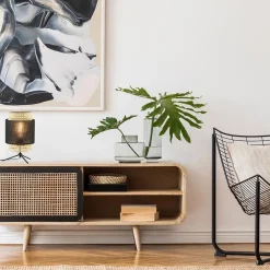 Trendy tafellamp driepoot zwart met webbing></noscript>Straluma Sale