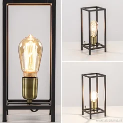 Trendy tafellamp Marlay zwart met brons></noscript>Straluma New