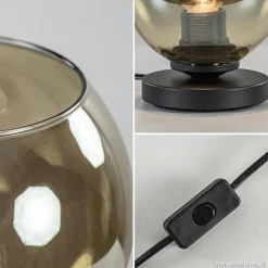 Trendy tafellamp met smoke glazen kap></noscript>Straluma Hot