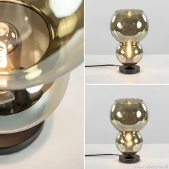 Trendy tafellamp met smoke glazen kap></noscript>Straluma Hot