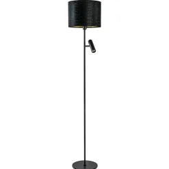 Trendy vloerlamp met kap zwart met goud>Straluma Clearance