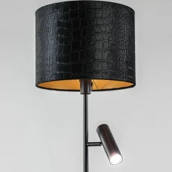 Trendy vloerlamp met kap zwart met goud><noscript><img width=