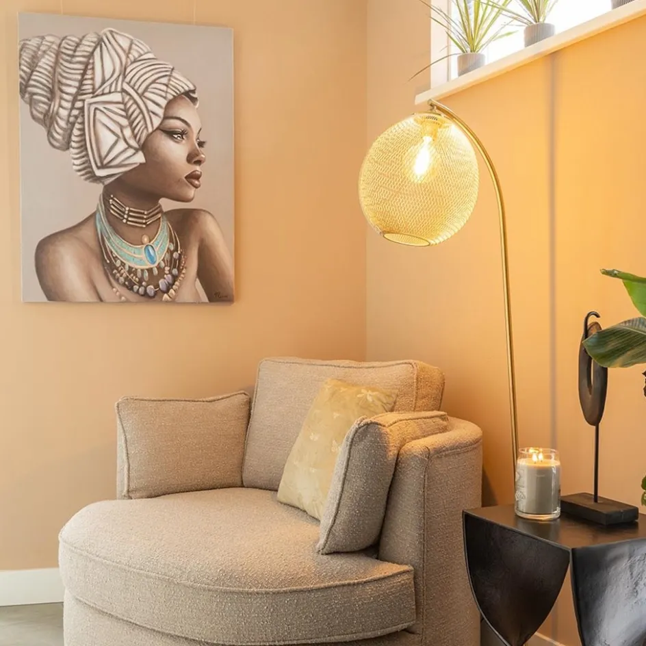 Trendy vloerlamp Moroc goud Light and Living>Straluma