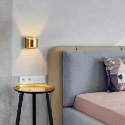 Trendy wandlamp goud metaal G9><noscript><img width=