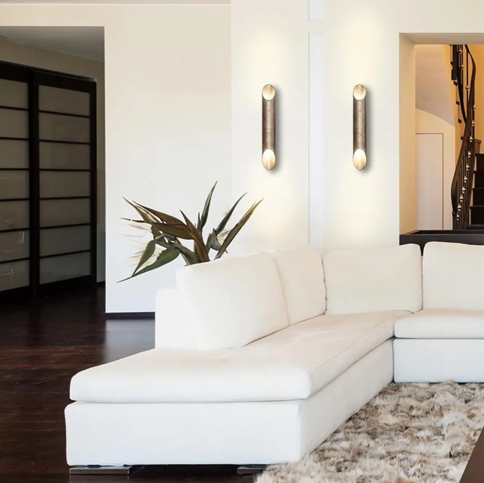 Up+down wandlamp ambachtelijk zilver>Straluma Hot