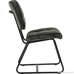 Velourse eetkamerstoel met zwarte poten><noscript><img width=