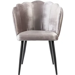 Velvet roze eetkamerstoel met zwart metalen pootjes>Straluma Best