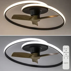 Ventilator Ocean zwart/hout + remote cct>Straluma Sale