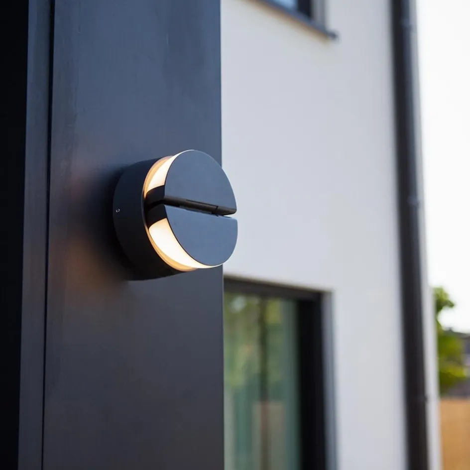 Verstelbare buitenlamp rond donker grijs inclusief LED>Straluma Sale