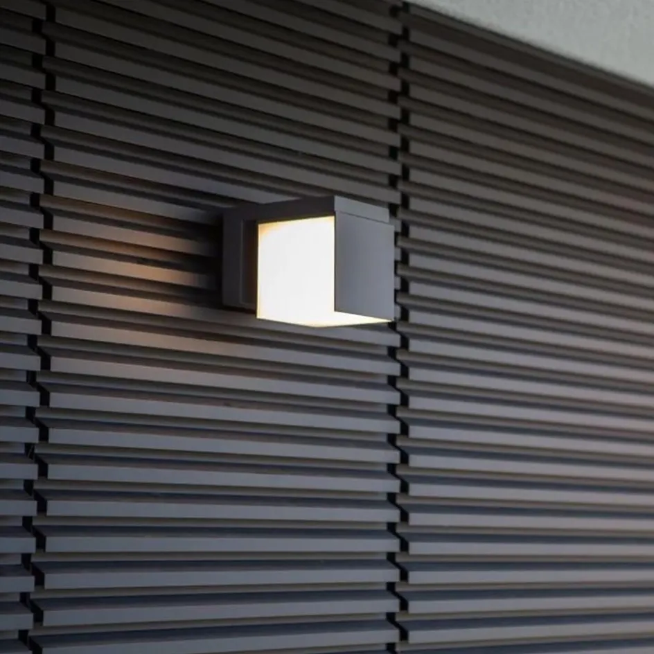 Verstelbare LED buitenlamp kubus donker grijs IP54>Straluma New