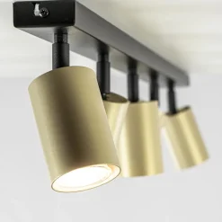 Verstelbare 5-lichts GU10 opbouwspot goud met zwart></noscript>Straluma New