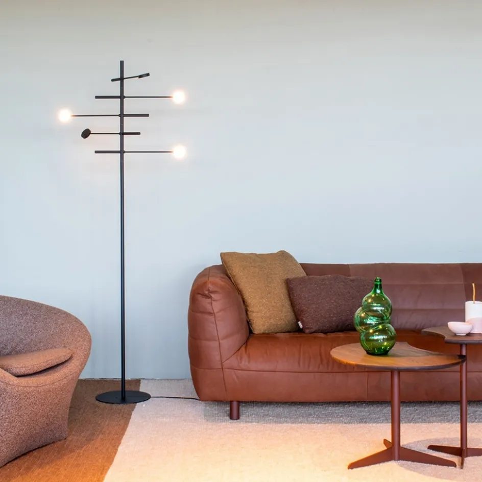 Verstelbare 5-lichts LED vloerlamp zwart dimbaar>Straluma Discount