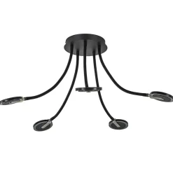 Verstelbare 5-lichts plafondlamp LED met smoke glas>Straluma Online