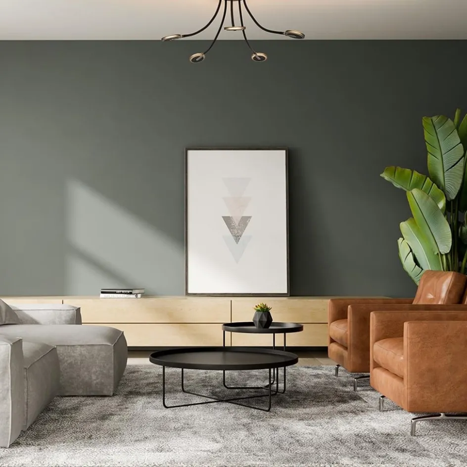 Verstelbare 5-lichts plafondlamp LED met smoke glas>Straluma Online