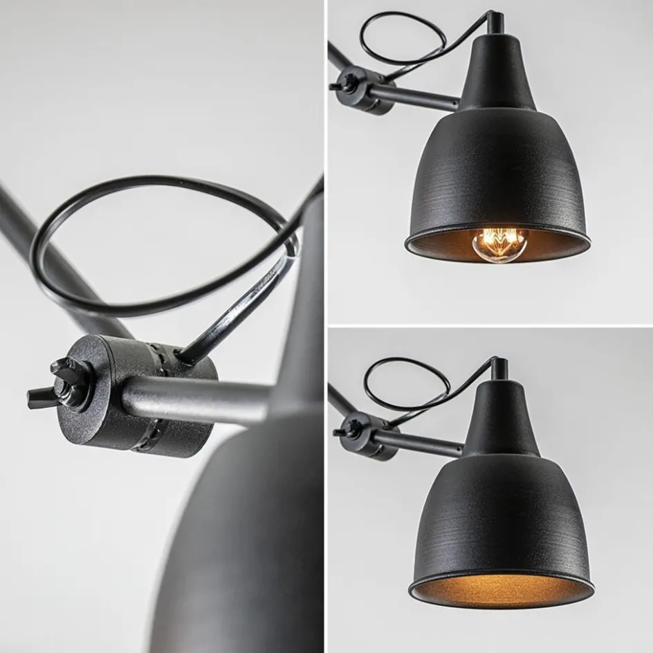 Verstelbare 3-lichts plafondlamp met zwarte kappen>Straluma Discount