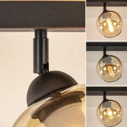 Verstelbare 3-lichts plafondlamp met amber glas></noscript>Straluma Hot