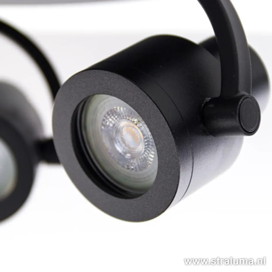 Verstelbare opbouwspot zwart 3-lichts>Straluma Clearance