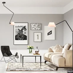 Verstelbare plafondlamp met stoffen kap></noscript>Straluma Best