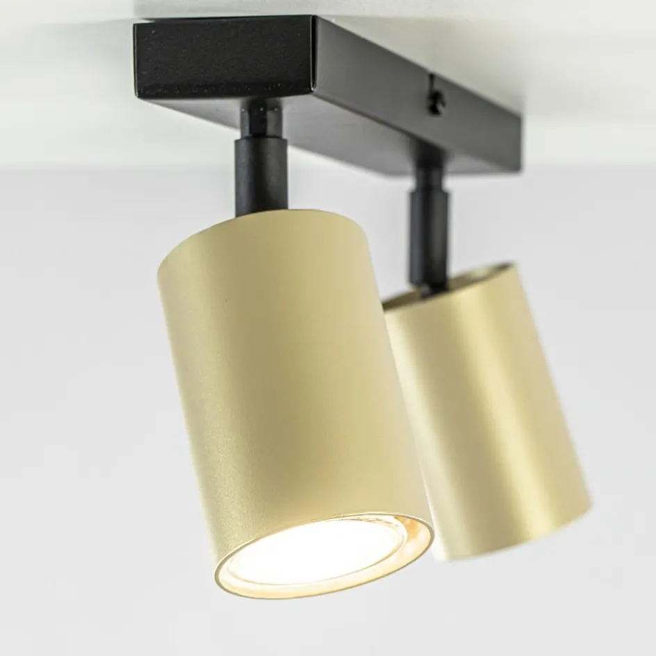 Verstelbare plafondspot GU10 zwart met goud>Straluma New