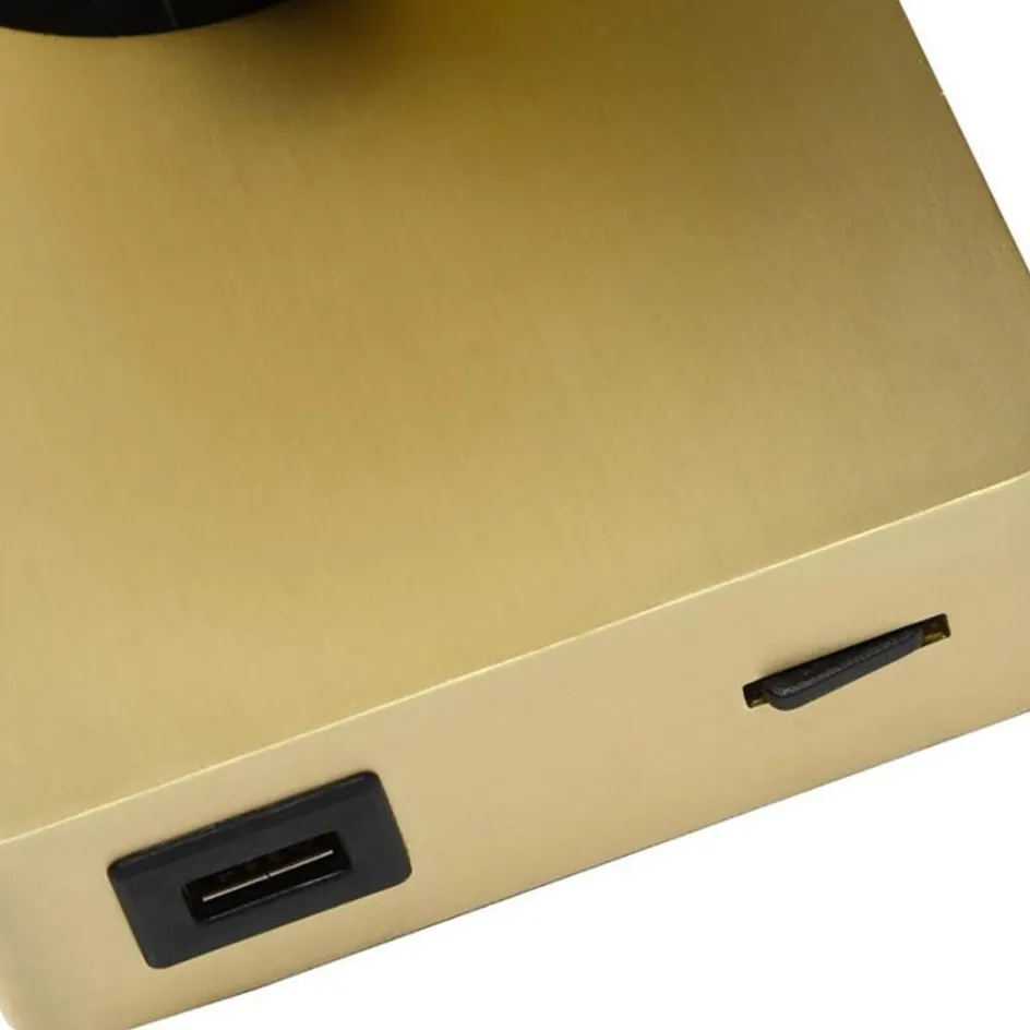 Verstelbare wandlamp mat goud inclusief dimbaar LED en USB>Straluma Clearance