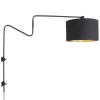 Verstelbare wandlamp met zwart/gouden kap>Straluma Outlet