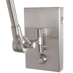 Verstelbare wandlamp staal met velourse kap zilver><noscript><img width=