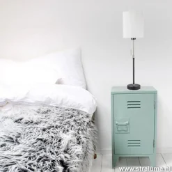 Verstelbare zwarte tafellamp met kap><noscript><img width=