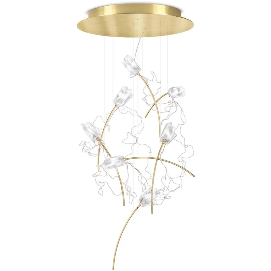 Videlamp Tulip 7L prisma/brass>Straluma