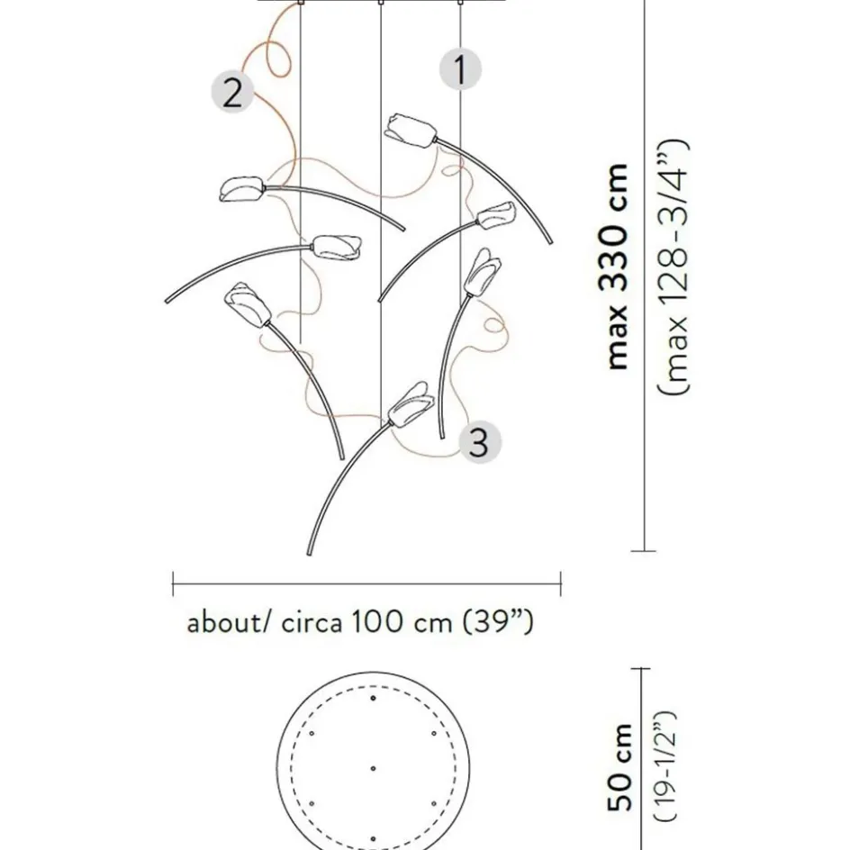 Videlamp Tulip 7L prisma/brass>Straluma