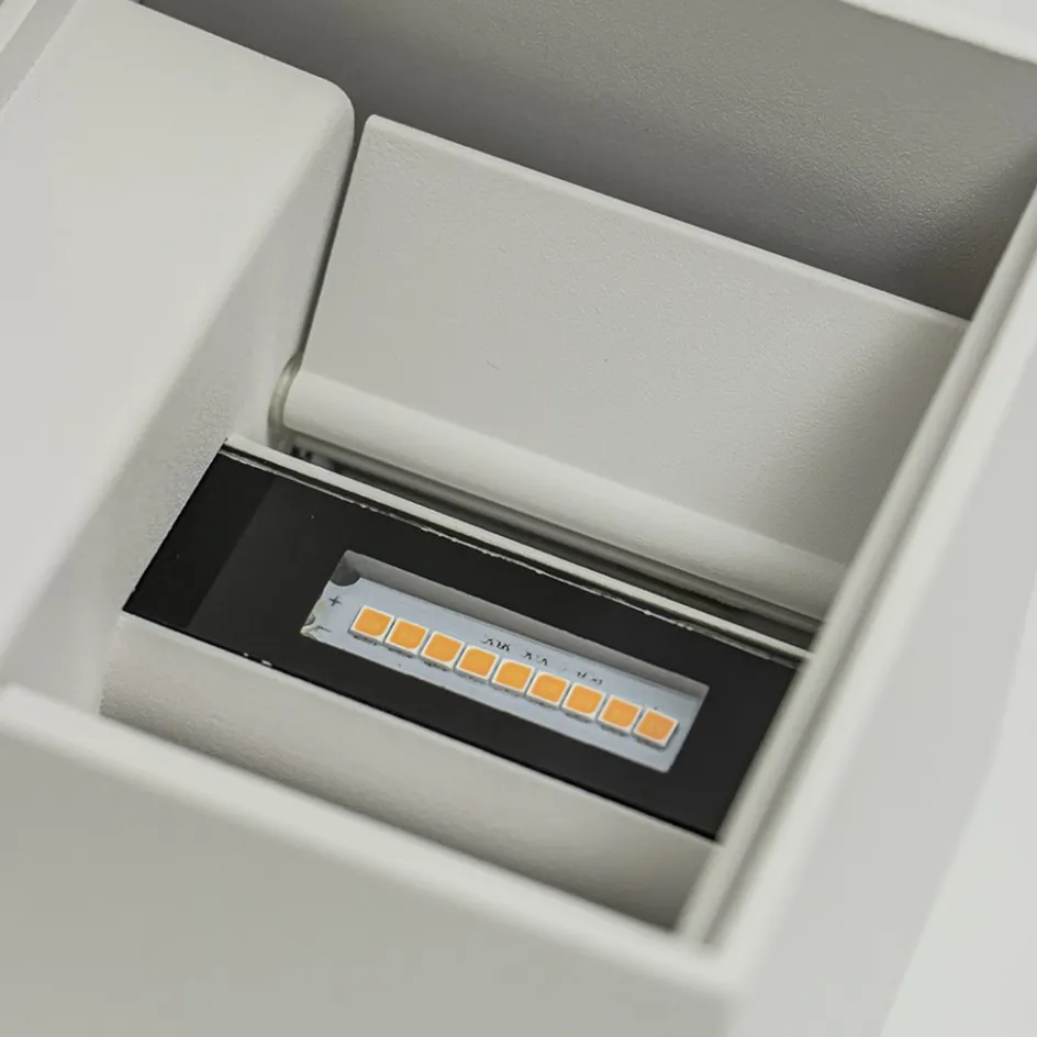 Vierkante buitenlamp wand wit IP54>Straluma Outlet