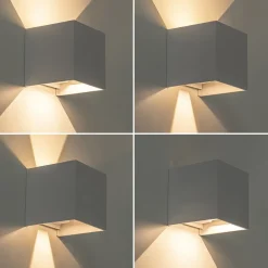 Vierkante buitenlamp wand wit IP54><noscript><img width=