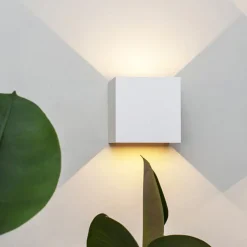 Vierkante buitenlamp wand wit IP54><noscript><img width=