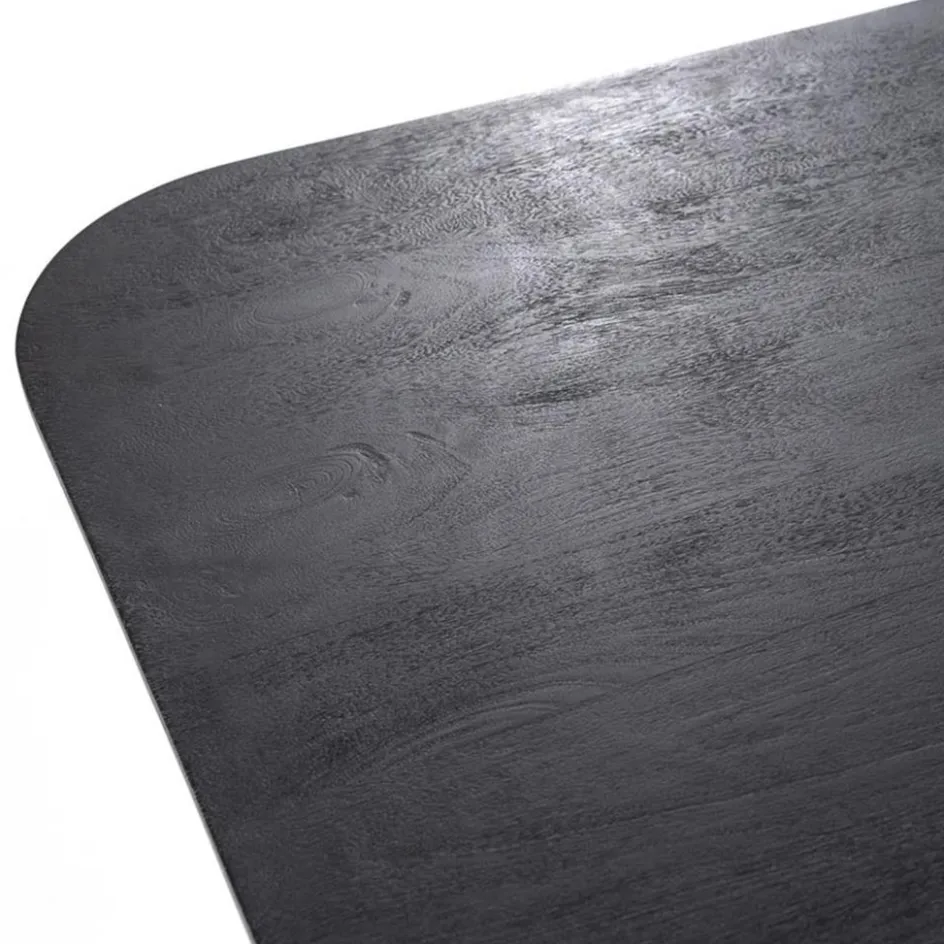 Vierkante eettafel zwart mango hout 150x150 cm>Straluma New