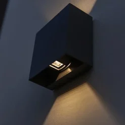 Vierkante LED buitenlamp wand zwart up+down><noscript><img width=