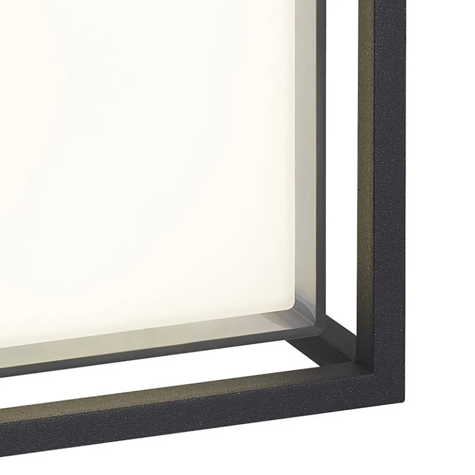 Vierkante LED wandlamp buiten IP65 antraciet>Straluma Online