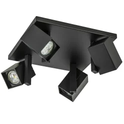 Vierkante opbouwspot 4L zwart verstelbaar>Straluma Outlet