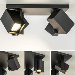 Vierkante opbouwspot 4L zwart verstelbaar><noscript><img width=