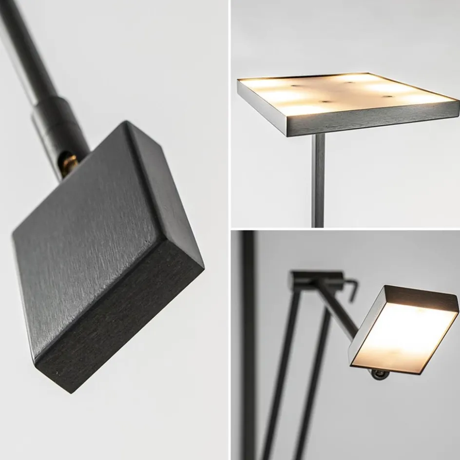 Vierkante uplighter zwart met verstelbare leesarm>Straluma Discount