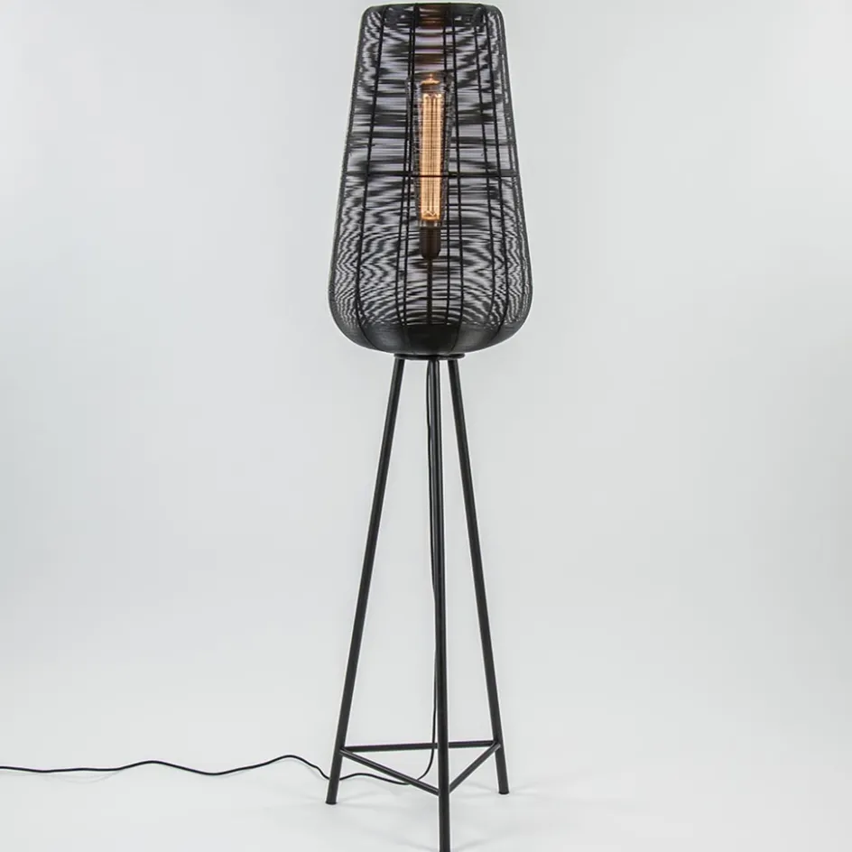 Vloerlamp Adeta driepoot draad zwart>Straluma