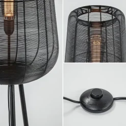 Vloerlamp Adeta driepoot draad zwart><noscript><img width=