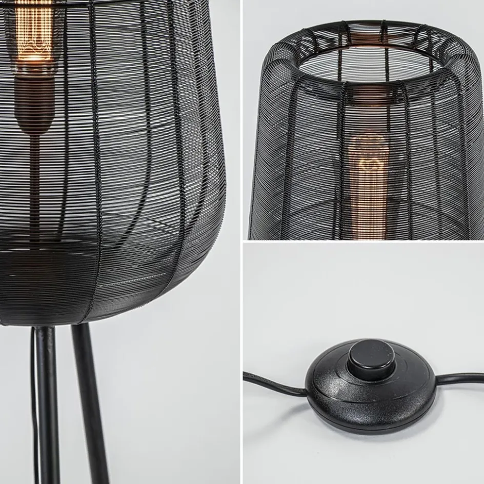 Vloerlamp Adeta driepoot draad zwart>Straluma
